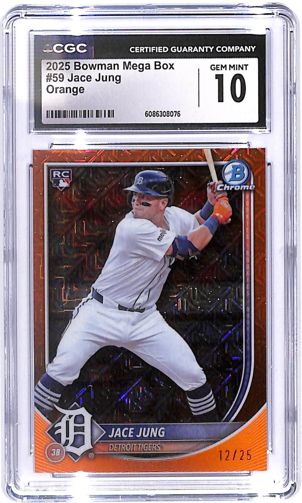 2025 Jace Jung Bowman Mega Box Orange #59 (RC) CGC Mint 10