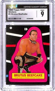 1985 Topps WWF Brutus Beefcake Sticker #3 CGC 9