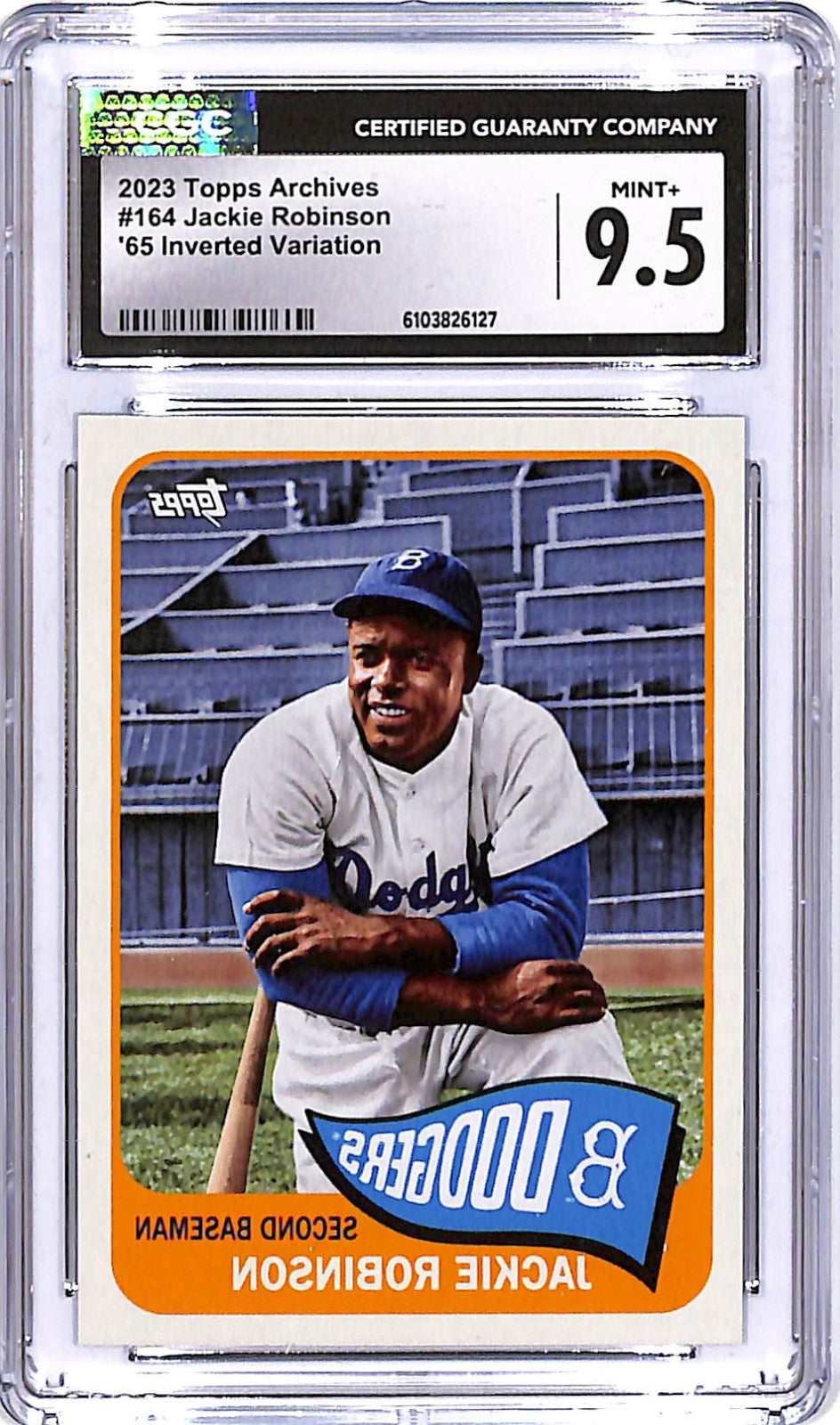 2023 Topps Archives Jackie Robinson #164 65 Inverted Variation CGC 9.5 Dodgers