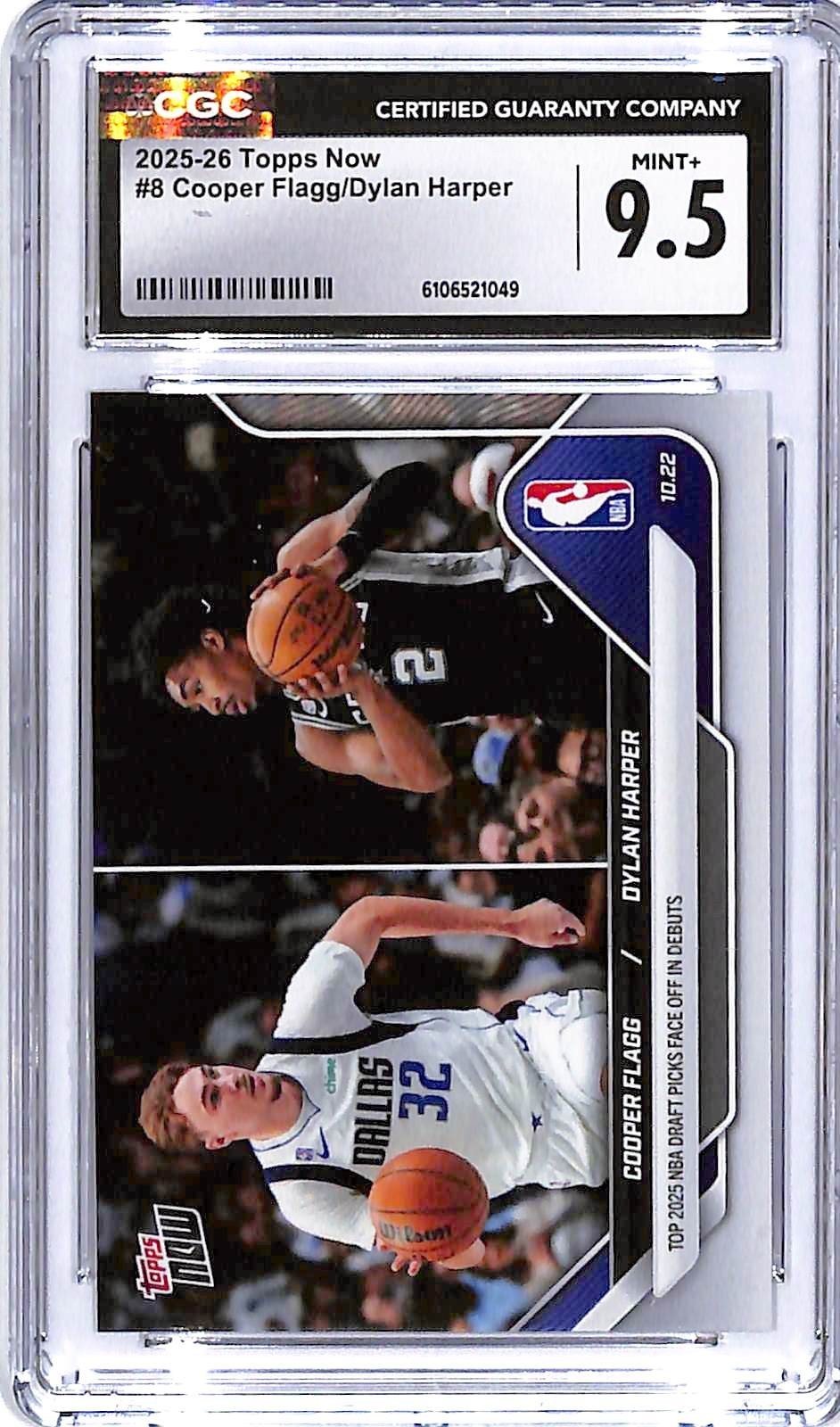2025-26 Topps Now Dylan Harper Cooper Flagg Rookie RC #8 CGC 9.5