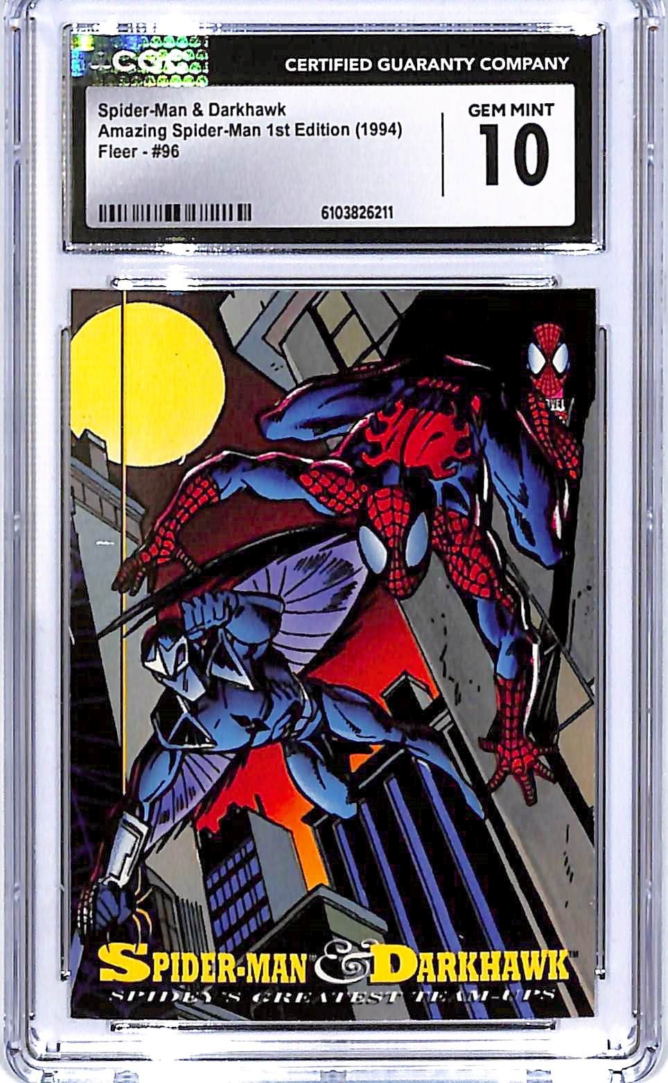 1994 Fleer Marvel Amazing Spider-Man 1st Edition Spider-Man Darkhawk #96 CGC 10