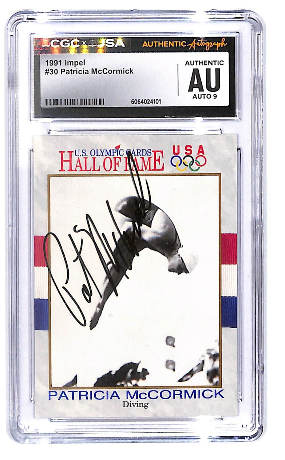 1991 Impel U.S. Olympicards Hall of Fame Pat McCormick #30 CGC Authentic Auto 9