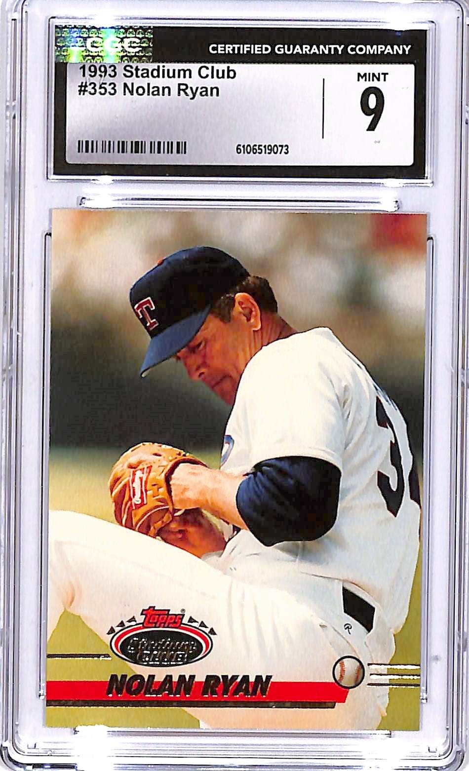 1993 Stadium Club Nolan Ryan #353 CGC 9 Rangers