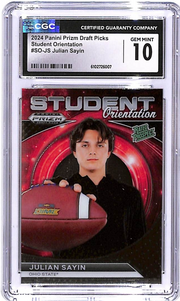 2024 Prizm Draft Picks Julian Sayin Rookie RC Student Orientation CGC 10