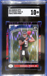 2024 Donruss Optic Michael Penix Jr Rated Rookie RC Purple Shock SGC 10 #279