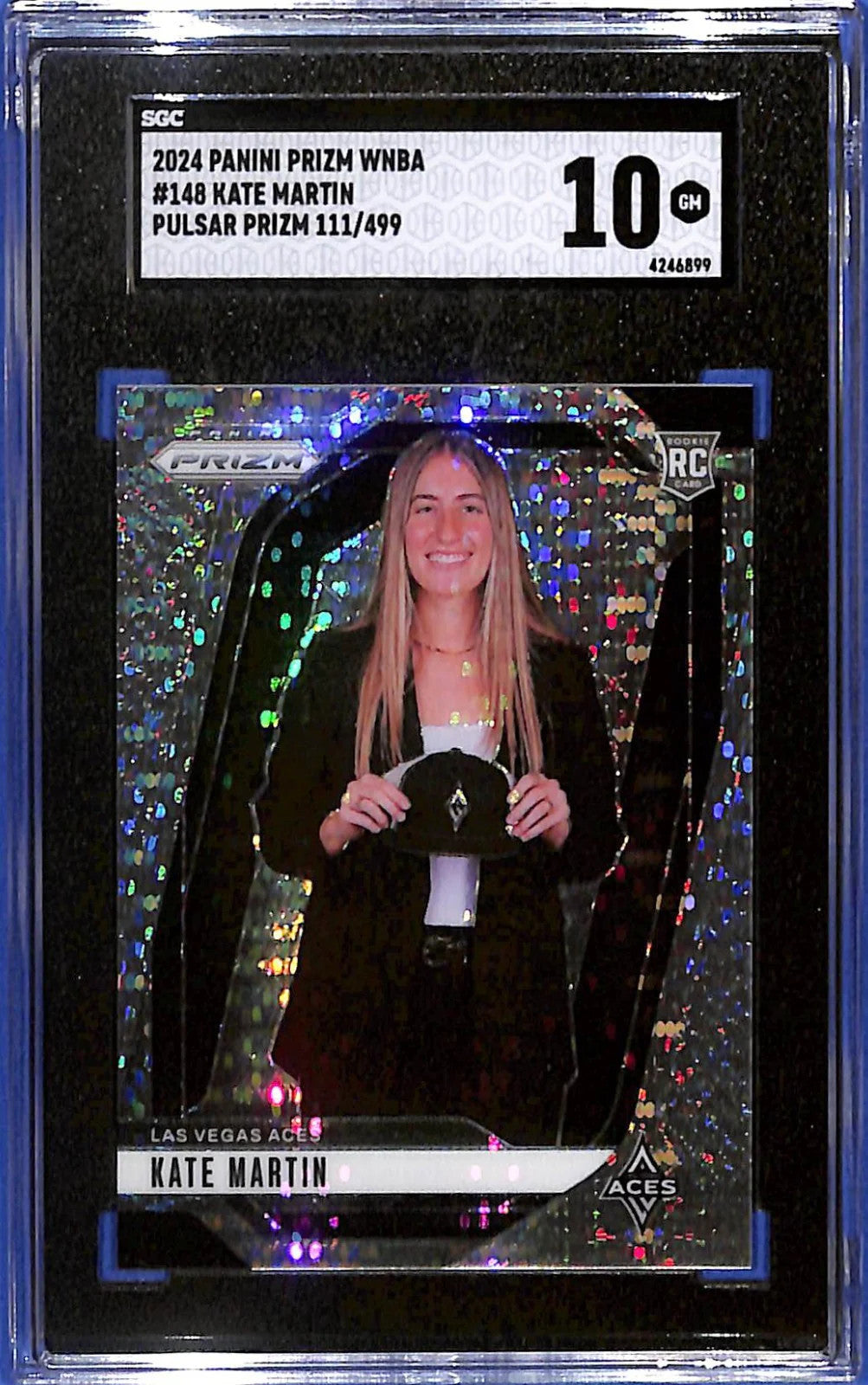 2024 Panini Prizm WNBA - Kate Martin #148 Pulsar Prizm #111/499 (RC) SGC 10