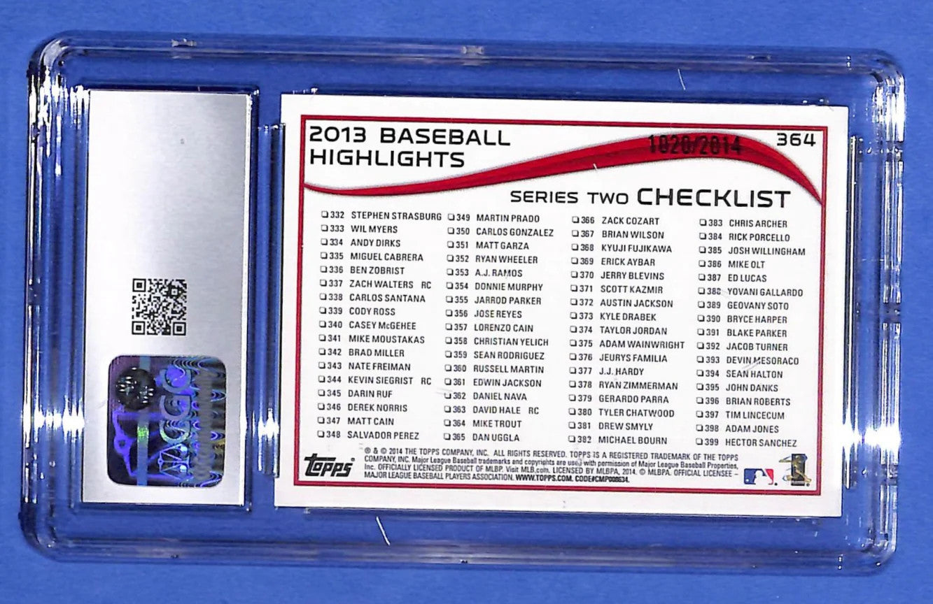 2014 Topps Season Highlights Checklist Mike Trout #364 Gold #1020/2014 CGC 10