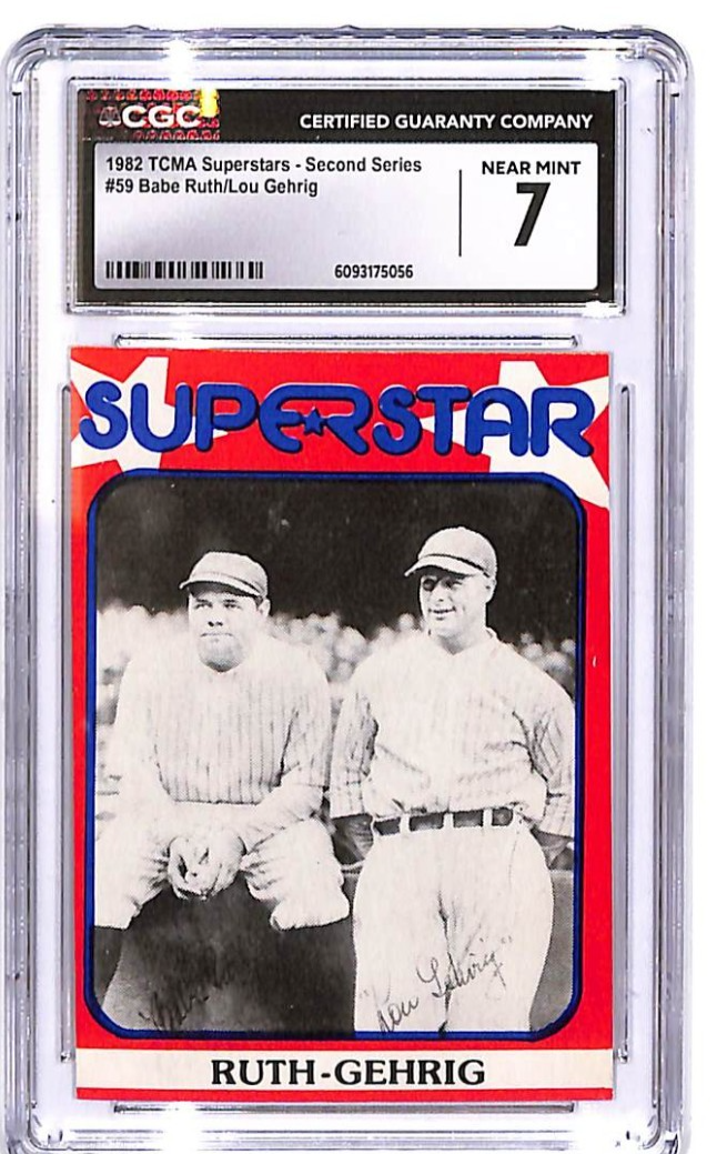 1982 TCMA Superstars Second Series Babe Ruth Lou Gehrig #59 CGC 7 Yankees