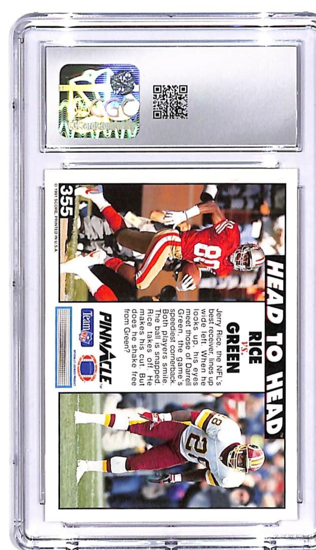 1991 Pinnacle Jerry Rice Darrell Green #355 Head To Head CGC 10