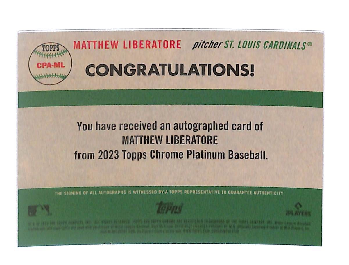 2023 Matthew Liberatore Topps Chrome Platinum Anniversary Auto - CPA-ML
