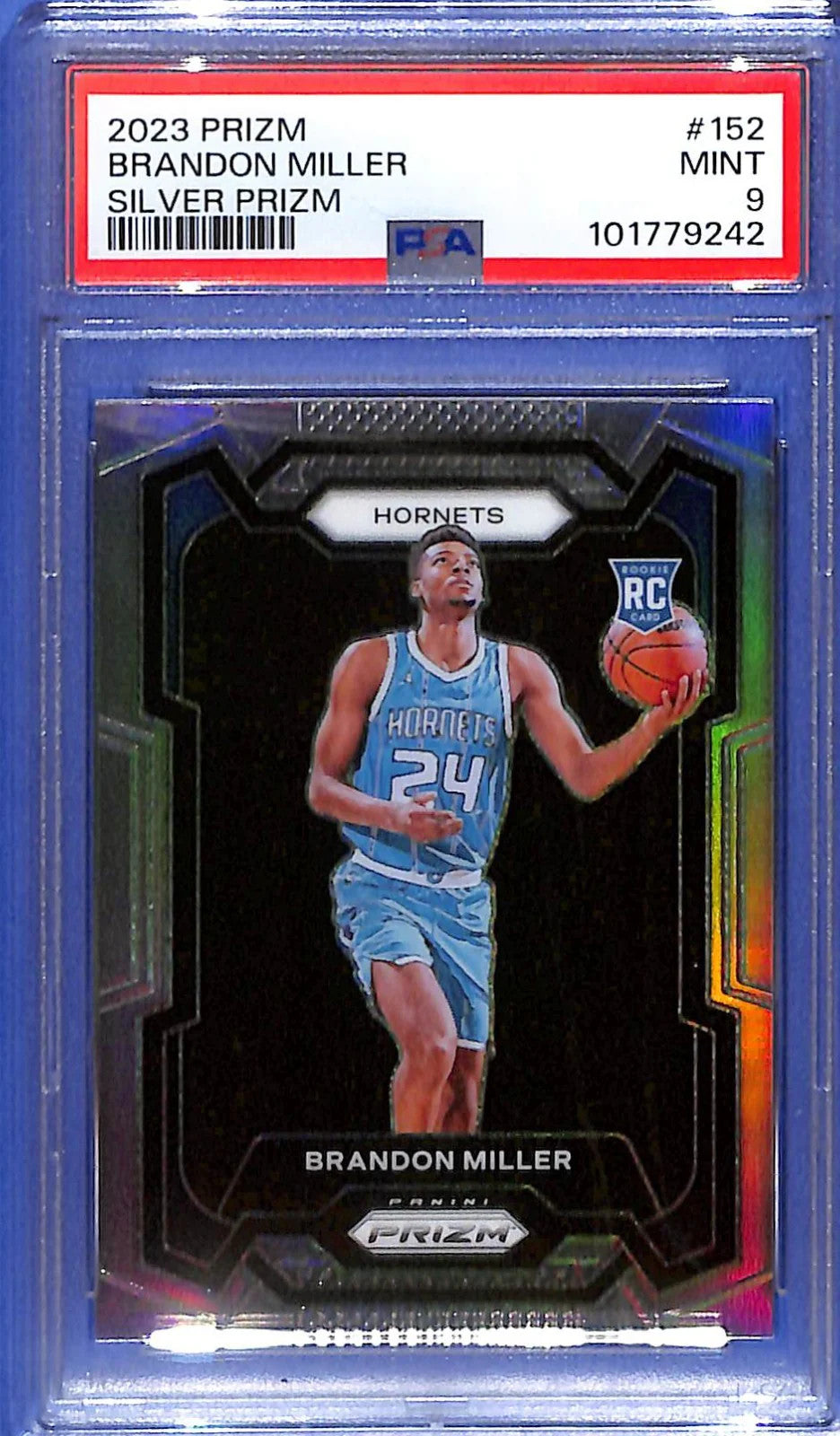 2023-24 Brandon Miller Panini Prizm Silver Prizm #152 PSA 9 (RC)