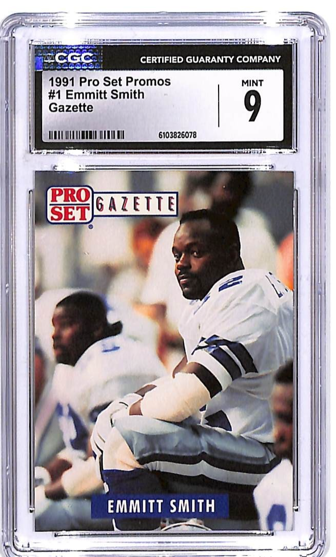 1991 Pro Set Promos Emmitt Smith Gazette #1 CGC 9 Cowboys