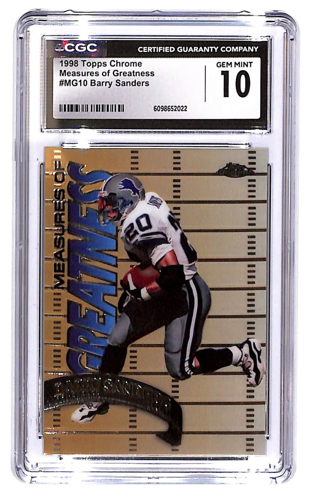 1988 Berry Sanders Topps Chrome Measures of Greatness #MG10 CGC Mint 10