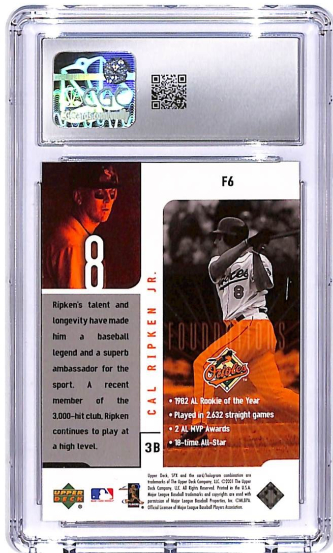 2001 SPx Cal Ripken Jr Foundations F6 CGC 9.5 Orioles