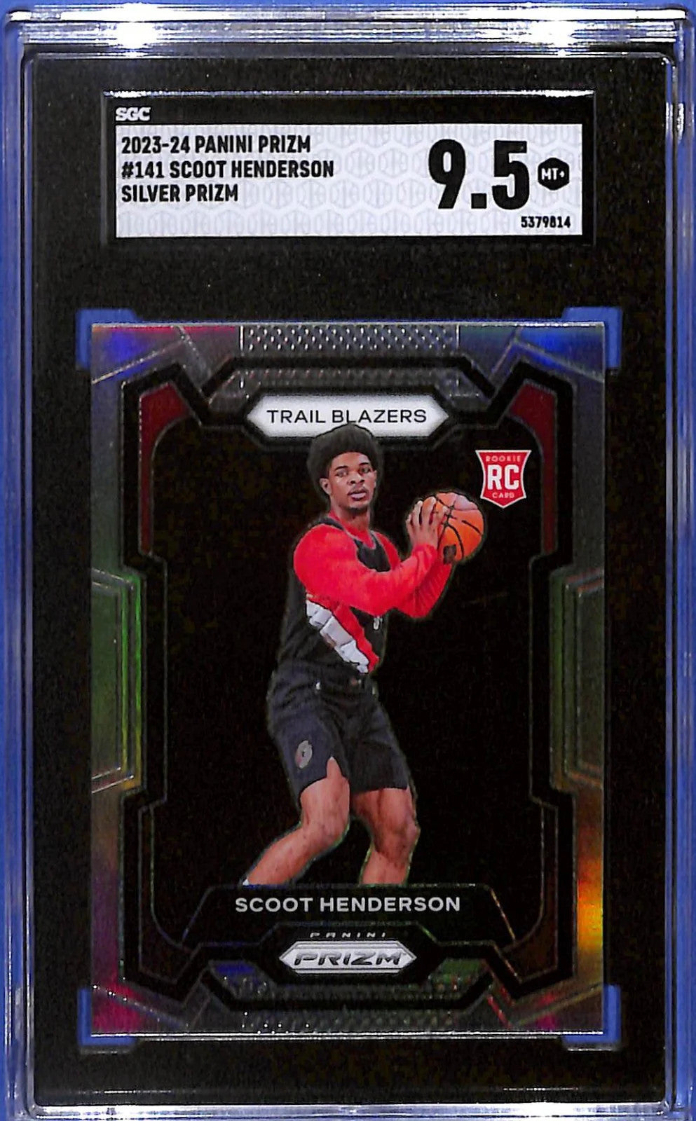 2023-24 Scoot Henderson Panini Prizm #141 Silver Prizm (RC) SGC 9.5