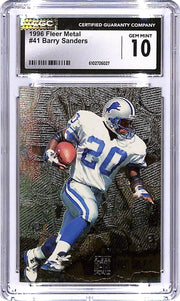 1996 Fleer Metal Barry Sanders #41 CGC 10 Lions