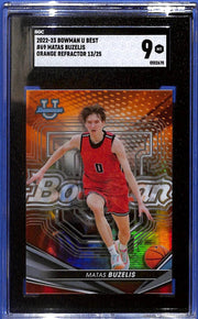 2022-23 Matas Buzelis Bowman U Best Orange Refractors # 13/25 - #69 SGC 9