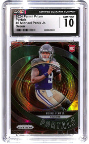204 Michael Penix Jr. Panini Prizm Draft Picks Portals green #6 CGC Mint 10