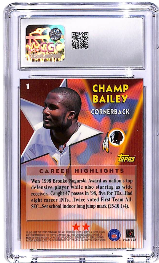 1999 Topps Stars Champ Bailey Two Star Rookie RC #1 CGC 9.5 Redskins