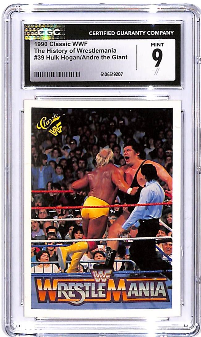 1990 Classic WWF Hulk Hogan Andre The Giant History of Wrestlemania CGC 9