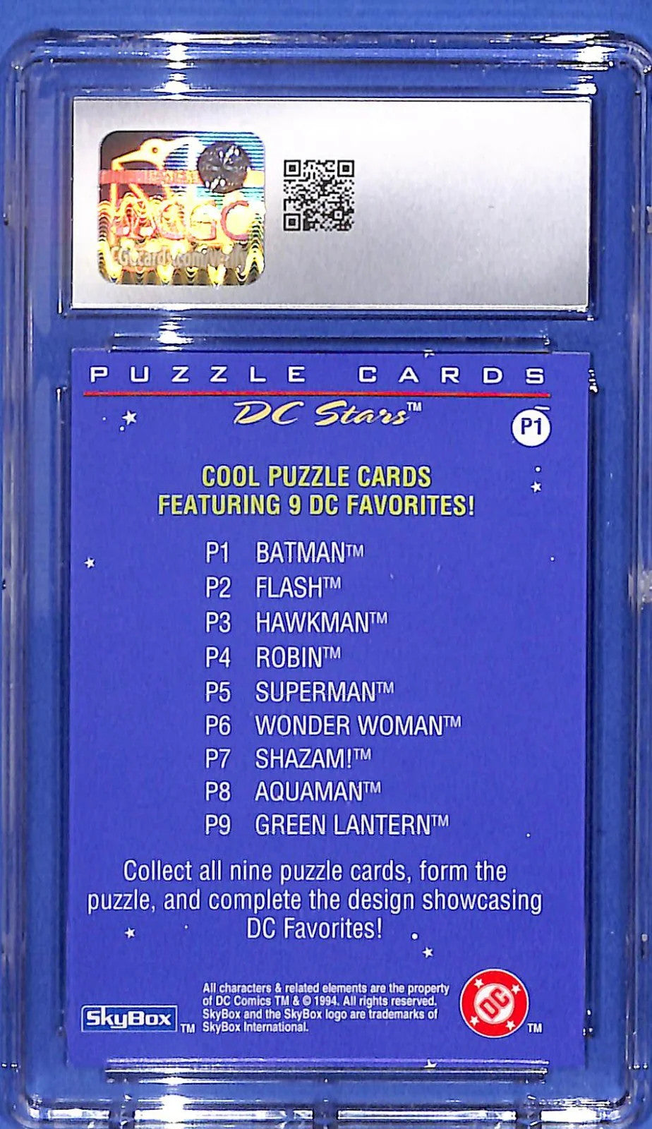 Batman DC Stars (1994) SkyBox - #P1 Puzzle Card CGC Gem Mint #10