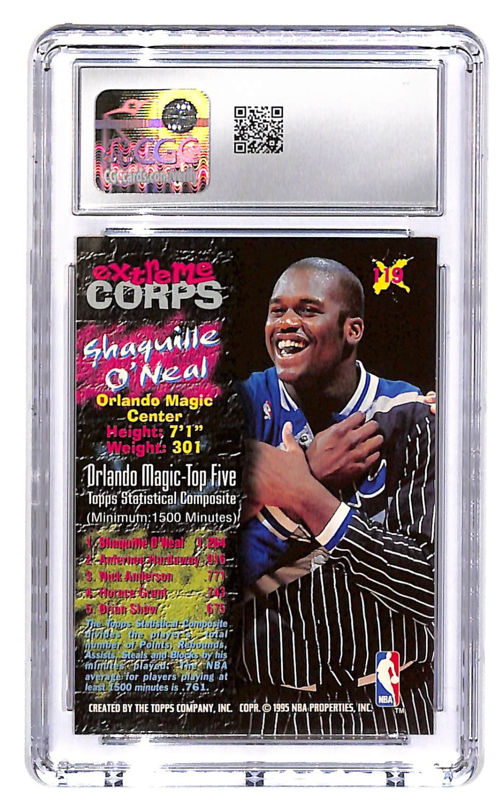 1995-96 Shaquille O'Neal Topps Stadium Club - #119 Red Foil CGC Mint 10