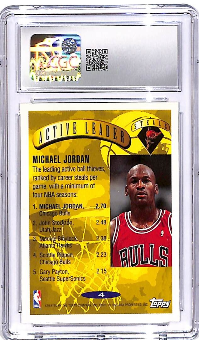 1995-96 Topps Michael Jordan Active Leaders #4 CGC 9 Bulls