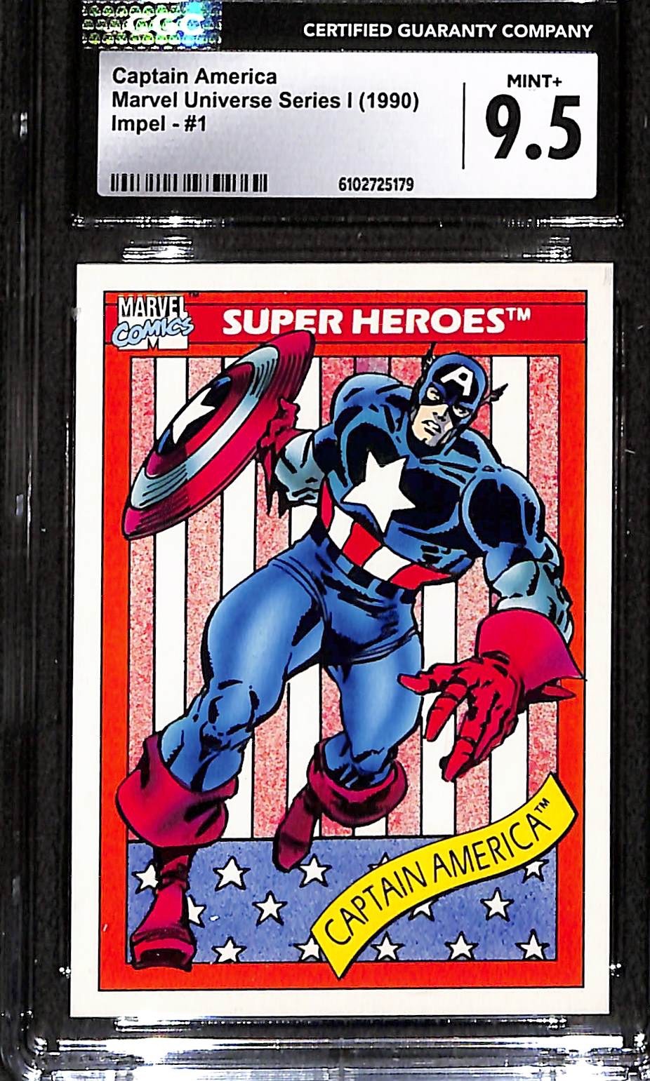 Captain America Marvel Universe Series 1 (1990) Impel #1 CGC 9.5