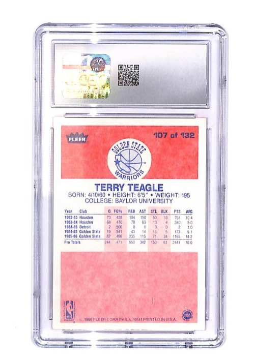 1986-87 Fleer - Terry Teagle #107 CGC 9 Golden State Warriors
