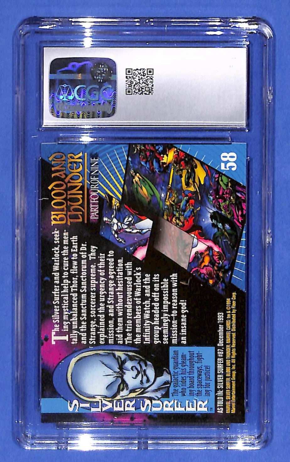 Silver Surfer - 1994 Fleer Marvel Universe Series V #58 Blood and Thunder CGC 10