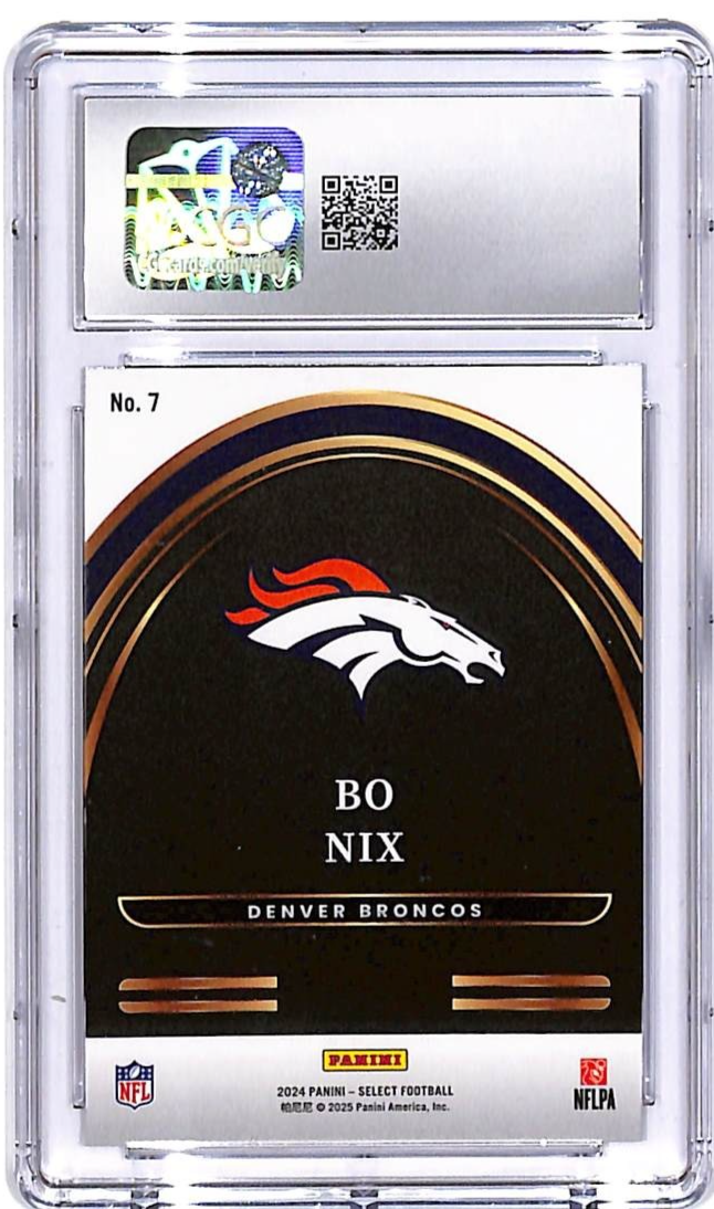 2024 Select Bo Nix Future Rookie RC #7 CGC 10 Broncos