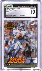 1994 Collectors Edge Troy Aikman Gold #41 CGC 10 Cowboys