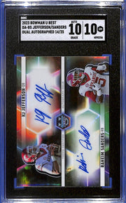 2023 Bowman's Best U Dual Autographs Jefferson/Sanders Dual Auto #/25 SGC 10/10