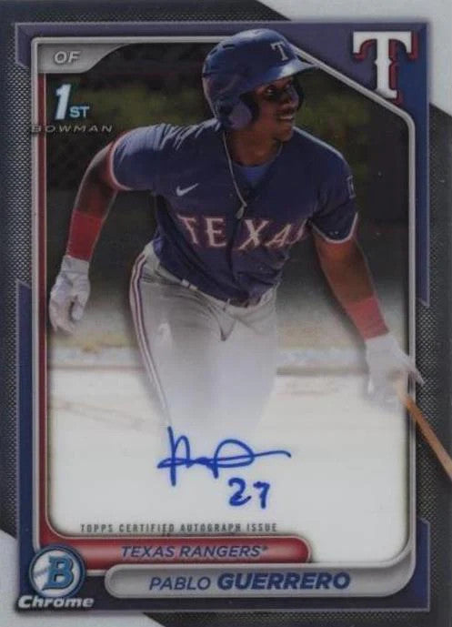 2024 Bowman Chrome - Prospect Autographs Pablo Guerrero #CPA-PG (AU, RC) CGC 10