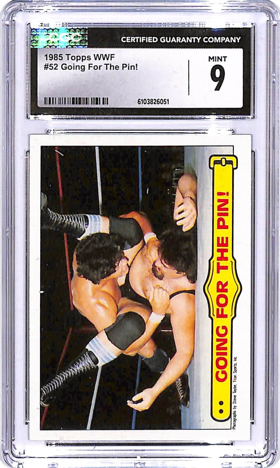 1985 Topps WWF Going For The Pin! Tito Santana #52 CGC 9