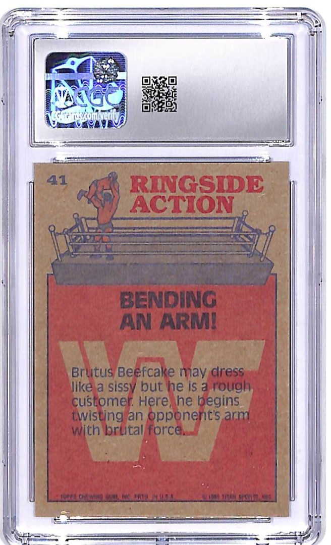 1985 Topps WWF Bending An Arm Brutus Beefcake #41 CGC 9