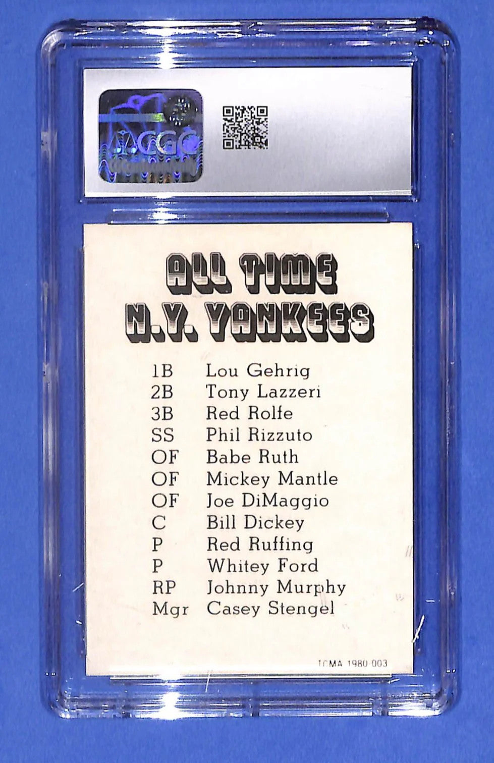 1980 TCMA All Time New York Yankees - Lou Gehrig #1980-003 CGC 8 NM/MINT HOF