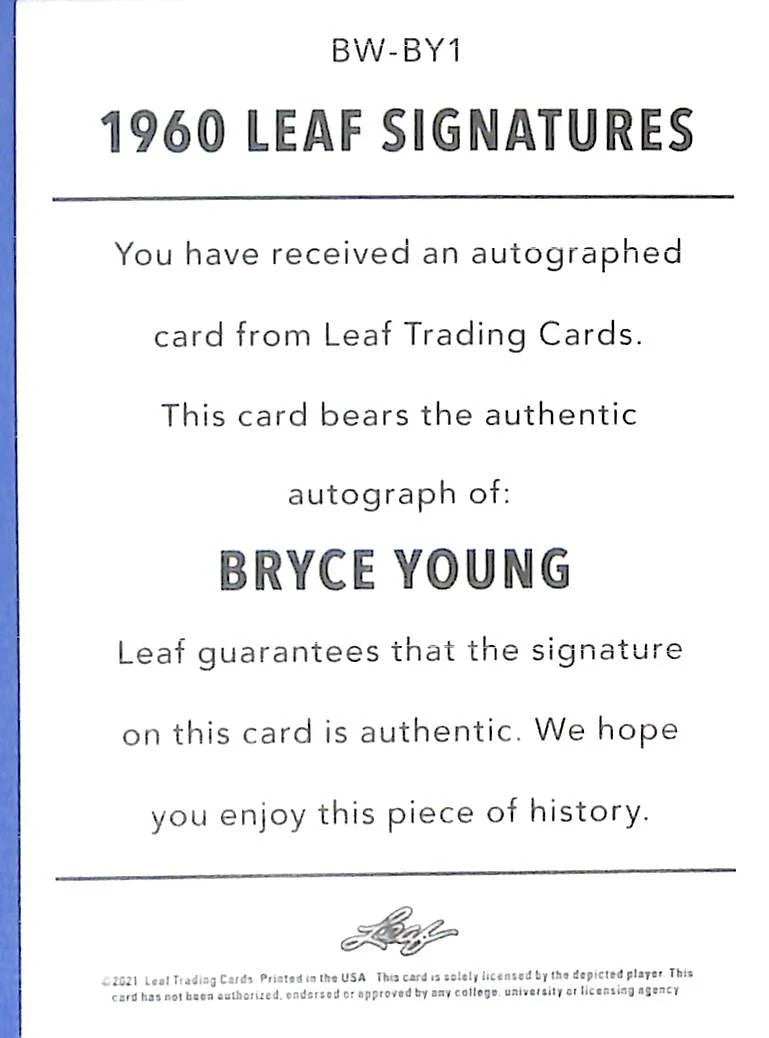 2021 Leaf Ultimate Bryce Young Auto Autograph Rookie RC Green /35 Alabama