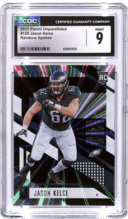 2017 Unparalleled Jason Kelce Rainbow Spikes Rookie rC #120 CGC 9 Eagles