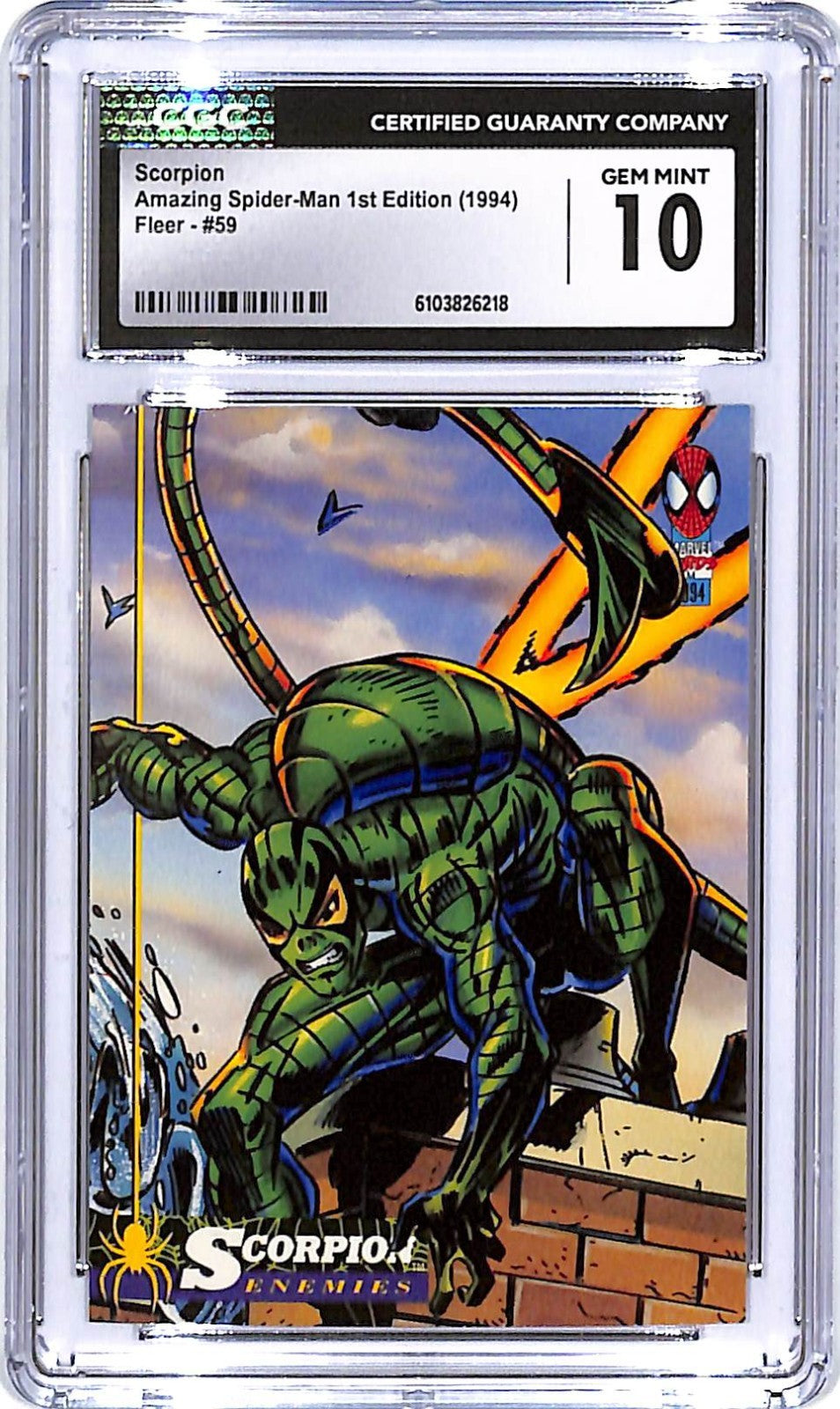 1994 Fleer Amazing Spider-Man 1st Edition Scorpion #59 CGC 10