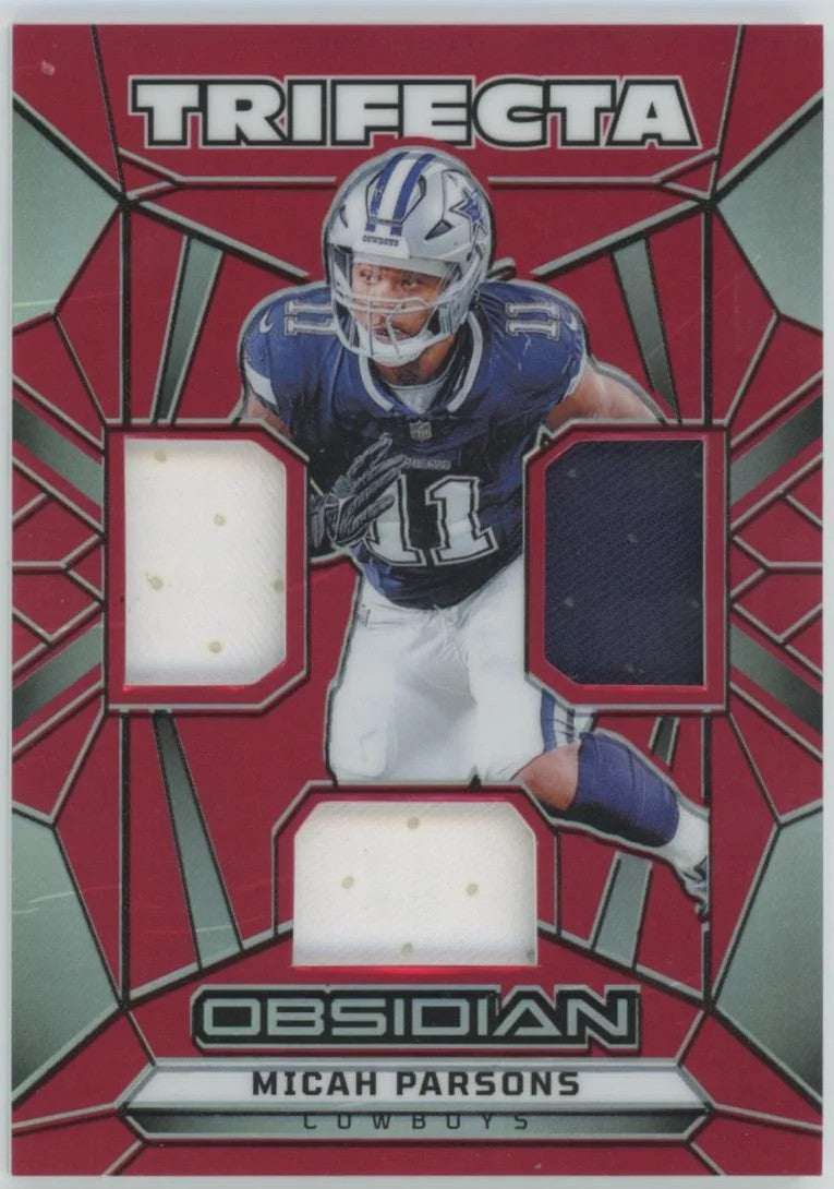 2024 Panini Obsidian - Trifecta Swatches Micah Parsons #TS-MPS Red #44/75 (MEM)