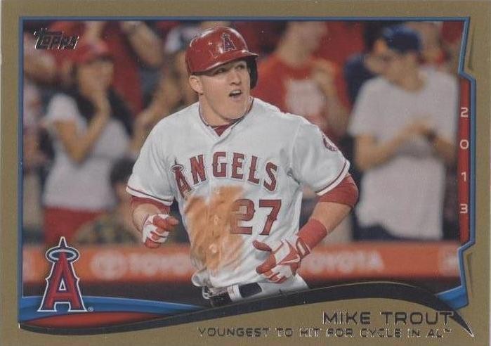 2014 Topps Season Highlights Checklist Mike Trout #364 Gold #1020/2014 CGC 10