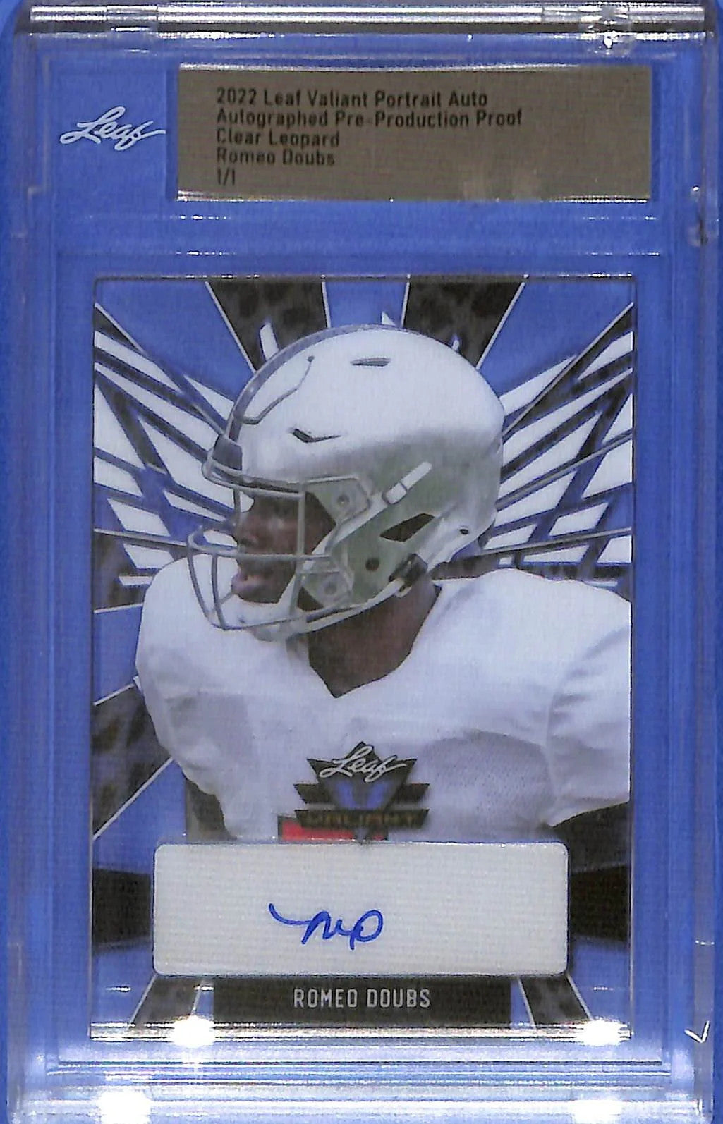2022 Leaf Valiant Romeo Doubs Auto Autograph Rookie RC 1/1 Proof Packers
