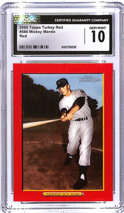 2006 Topps Turkey Red Mickey Mantle Red #586 CGC 10 Yankees
