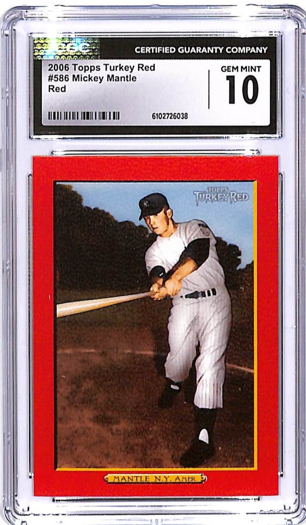 2006 Topps Turkey Red Mickey Mantle Red #586 CGC 10 Yankees