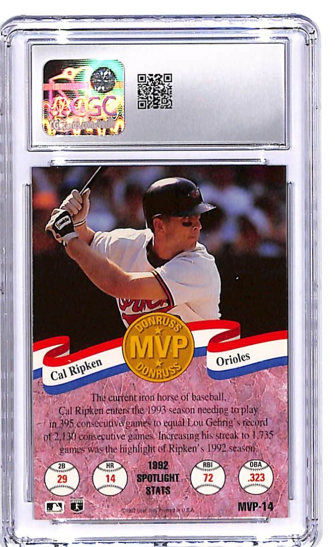 1993 Donruss Cal Ripken Jr MVPs #14 CGC 9.5 Orioles