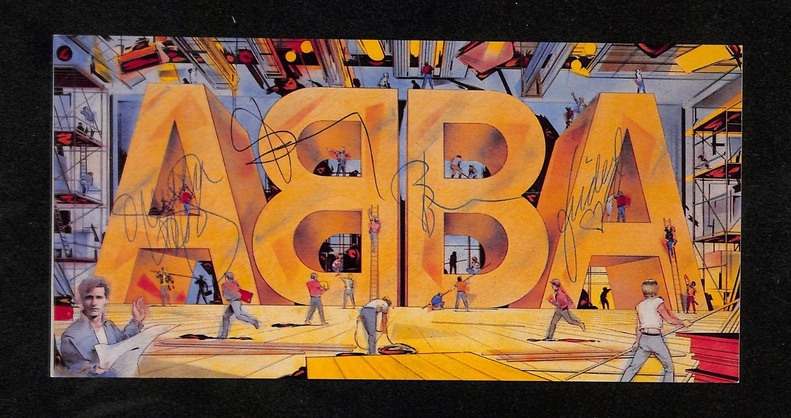 ABBA 8.25"x4" Postcard Autograph JSA Authentic