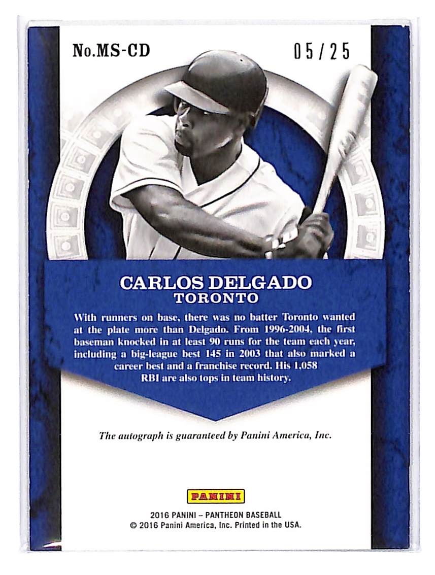 2016 Carlos Delgado Panini Milestones Scripts - MS-CD #5/25