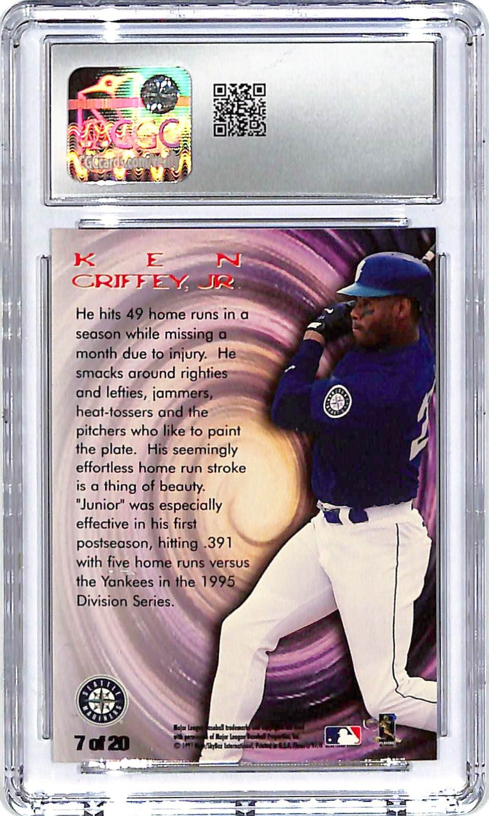1997 Fleer Ken Griffey Jr Zone #7 CGC 9 Mariners