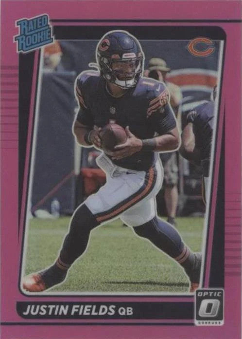 2021 Justin Fields Donruss Optic Rookie Rated Pink Prizm #204 SGC 9